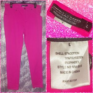 American Breed brand Hot Pink Soft Knit Slim Leg Pants Sz Large